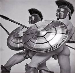 Gladiadores lutando pelados, quem perde dá o cu!